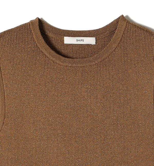 SHIPS for women「〈手洗い可能〉ラメ ノースリーブ ニット」|ニット・セーター|