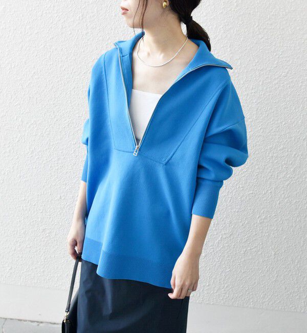 SHIPS any「SHIPS any:〈手洗い可能〉ハーフ ジップ ハイネック プルオーバー」|ニット・セーター|