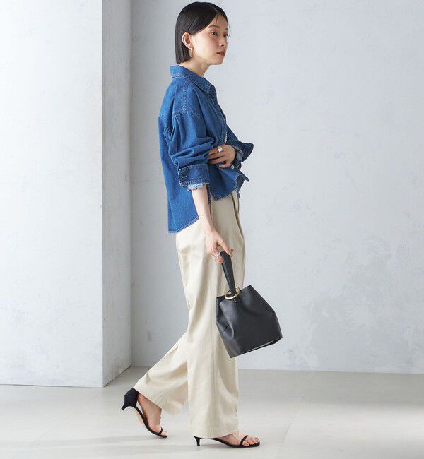 SHIPS for women「〈洗濯機可能〉ショート丈 デニム シャツ」|シャツ・ブラウス|