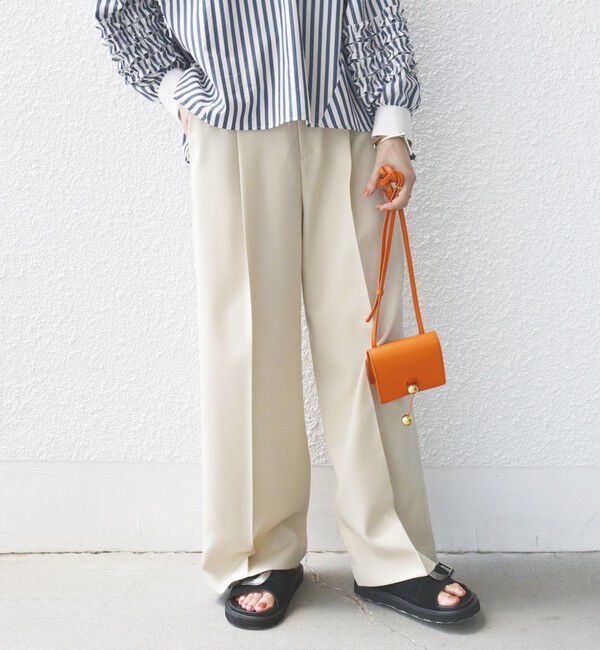SHIPS for women「ウエスト ベルト デザイン セミワイド パンツ」|その他|ナチュラル