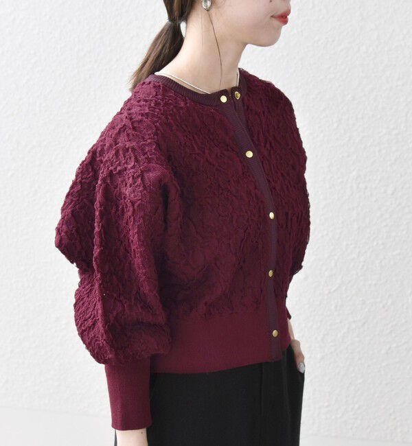 SHIPS any「SHIPS any:〈手洗い可能〉ジャカード バンピー コンパクト カーディガン」|カーディガン|