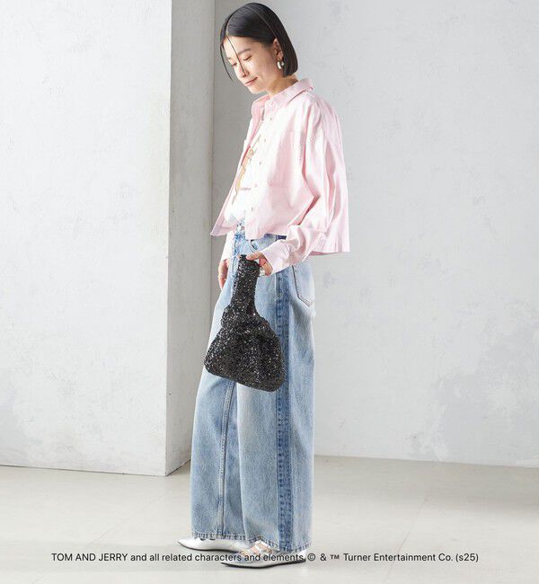 SHIPS for women「〈洗濯機可能〉ピン オックス 刺繍 クロップド シャツ」|シャツ・ブラウス|