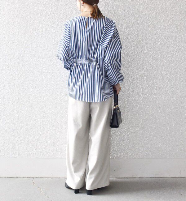 SHIPS any「SHIPS any:〈洗濯機可能〉REPREVE ギャザー パフシャツ ブラウス」|シャツ・ブラウス|