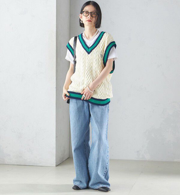 SHIPS for women「【SHIPS別注】LOGAN KNITTING MILLS: チルデン Vネック ベスト」|ベスト・ジレ|
