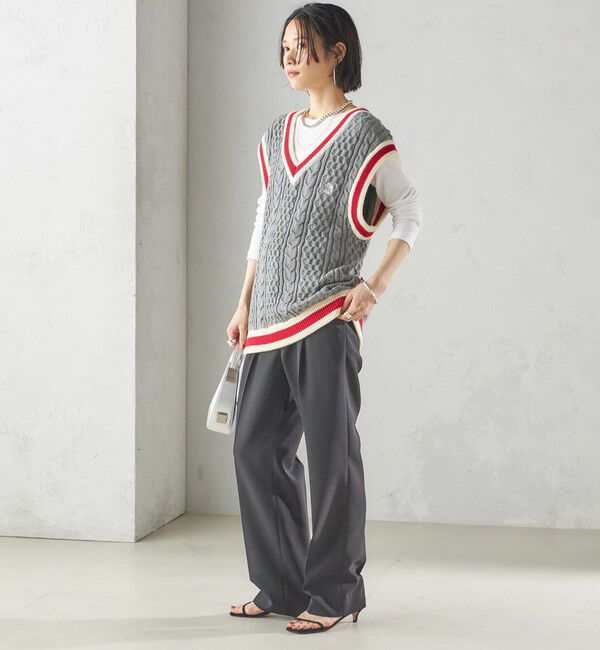 SHIPS for women「【SHIPS別注】LOGAN KNITTING MILLS: チルデン Vネック ベスト」|ベスト・ジレ|