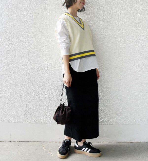 SHIPS for women「〈手洗い可能〉刺繍 チルデン ショート ベスト」|ベスト・ジレ|