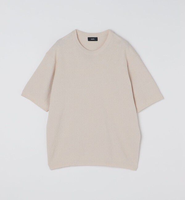 SHIPS「SHIPS:〈手洗い可能〉リネン バスケット ニット Tシャツ」|Tシャツ・カットソー|