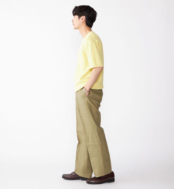 SHIPS「SHIPS:〈手洗い可能〉リネン バスケット ニット Tシャツ」|Tシャツ・カットソー|