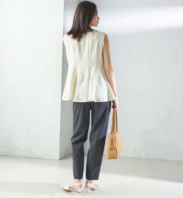 SHIPS for women「〈手洗い可能〉カラミ ペプラム ノースリーブ ブラウス」|シャツ・ブラウス|