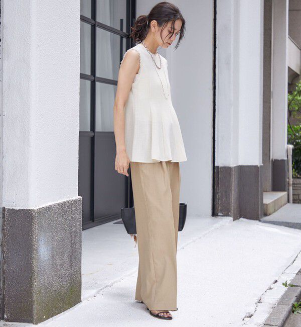 SHIPS for women「〈手洗い可能〉カラミ ペプラム ノースリーブ ブラウス」|シャツ・ブラウス|