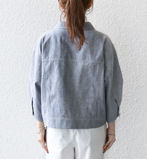 SHIPS any「SHIPS any:〈洗濯機可能〉オックス ステッチ ショート シャツ ジャケット」|ブルゾン・スタジャン|