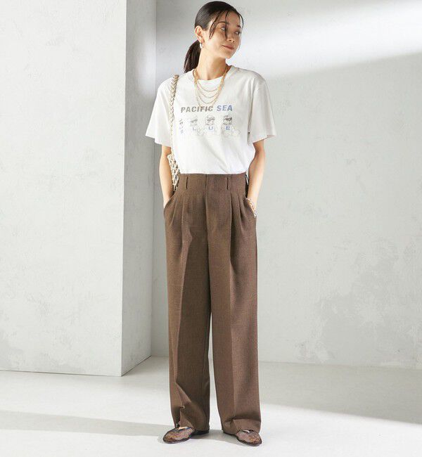 SHIPS for women「〈手洗い可能〉TUMUGITO(R) シャーク ツイード タック パンツ」|その他|