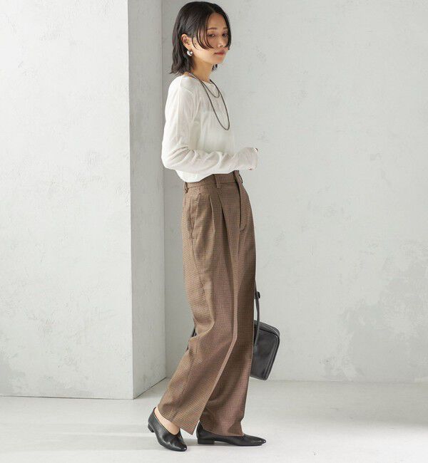 SHIPS for women「《一部追加予約》【SHIPS別注】miller: シアー ヘンリー ネック ロング スリーブ TEE」|Tシャツ・カットソー|