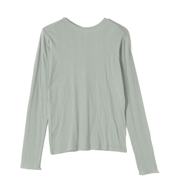 SHIPS for women「《一部追加予約》【SHIPS別注】miller: シアー ヘンリー ネック ロング スリーブ TEE」|Tシャツ・カットソー|