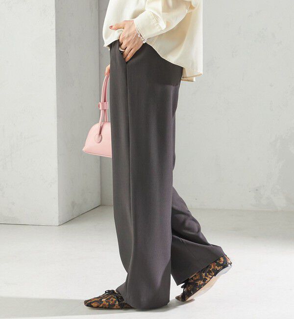 SHIPS for women「〈UVカット/防シワ加工〉梳毛調 ストレッチ ドロスト パンツ」|その他|