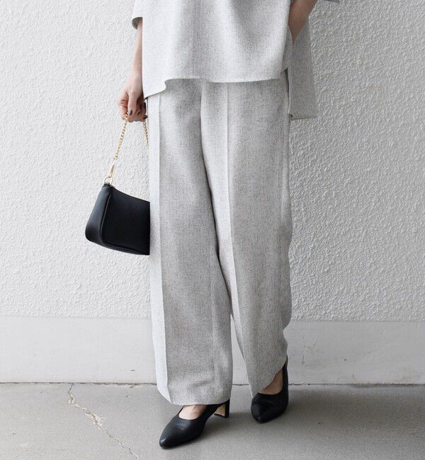 SHIPS any「SHIPS any:〈洗濯機可能〉ツイード ライク マリン パンツ［NAVY BLUE］」|スラックス|