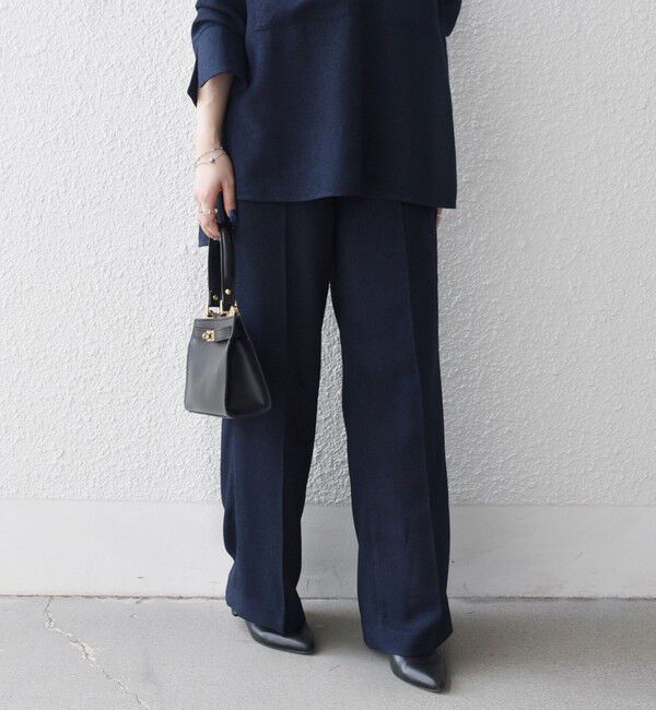 SHIPS any「SHIPS any:〈洗濯機可能〉ツイード ライク マリン パンツ［NAVY BLUE］」|スラックス|