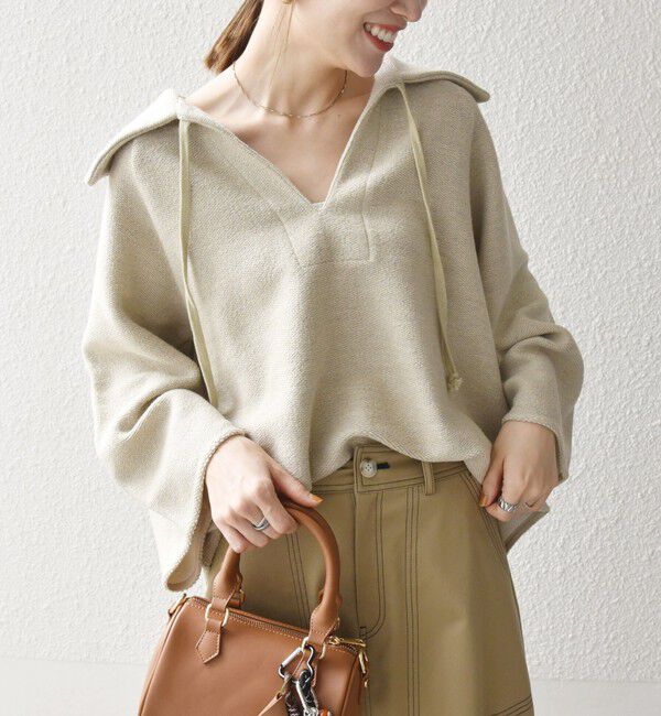 SHIPS any「SHIPS any:〈手洗い可能〉サカリバ スキッパー ビッグカラー プルオーバー」|Tシャツ・カットソー|