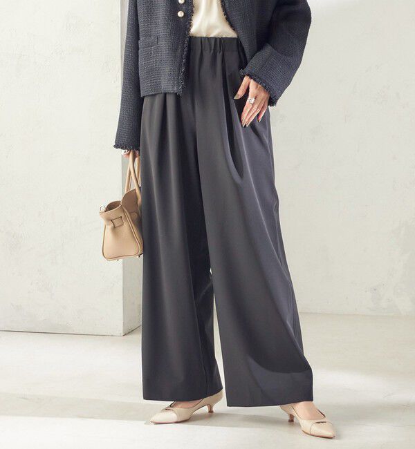 SHIPS for women「〈洗濯機可能〉ストレッチ ツイル イージー タック パンツ」|その他|