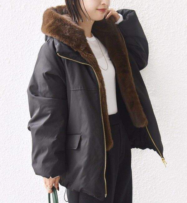 SHIPS for women「【WEB限定】2WAY フェイクファー 中綿 ブルゾン」|ブルゾン・スタジャン|