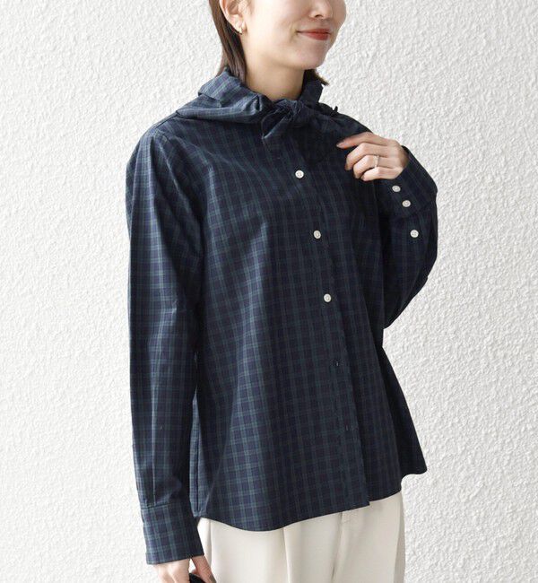 SHIPS any「SHIPS any:〈洗濯機可能〉スカラップ スカーフ付 バンドカラー シャツ」|シャツ・ブラウス|