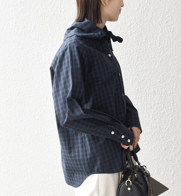 SHIPS any「SHIPS any:〈洗濯機可能〉スカラップ スカーフ付 バンドカラー シャツ」|シャツ・ブラウス|