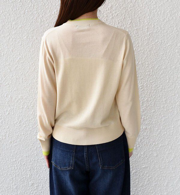 SHIPS Colors 「《予約》SHIPS Colors:〈手洗い可能〉配色 ニット クルーネック カーディガン◆」|カーディガン|