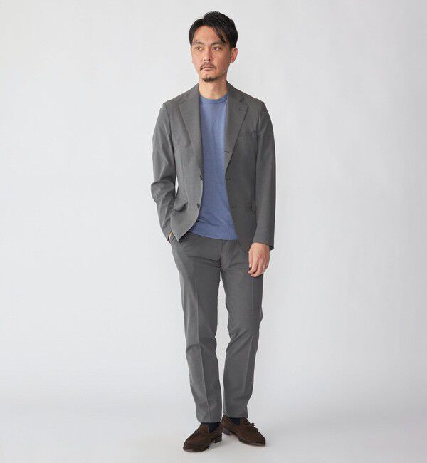 SHIPS「Drumohr: リネン コットン ガーメントダイ クルーネック ニット Tシャツ」|Tシャツ・カットソー|