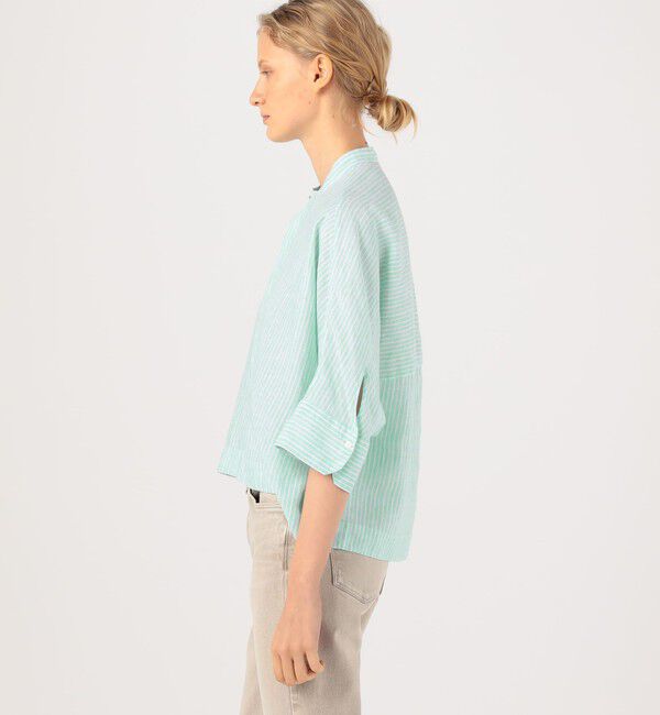 MACPHEE「リネンシャーティング クロップドシャツ」|シャツ・ブラウス|