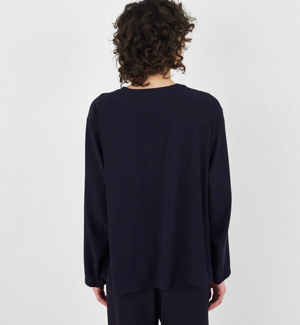 DES PRES「ジャージーライクジョーゼット カラーレスジャケット」|ノーカラージャケット|