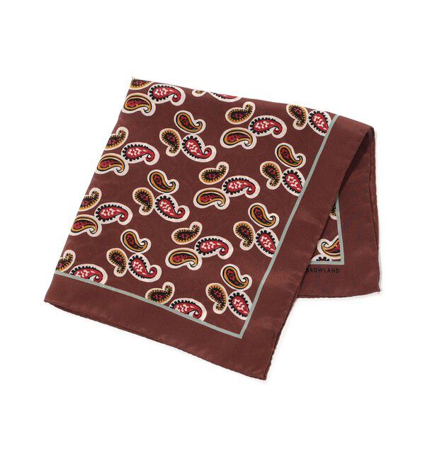 TOMORROWLAND GOODS「TOMORROWLAND MADE IN ITALY ペイズリー シルクポケットチーフ」|バンダナ・スカーフ|46 ブラウン系
