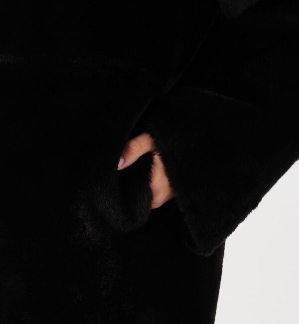MACPHEE「フェイクムートン リバーシブルショートコート」|ノーカラーコート|