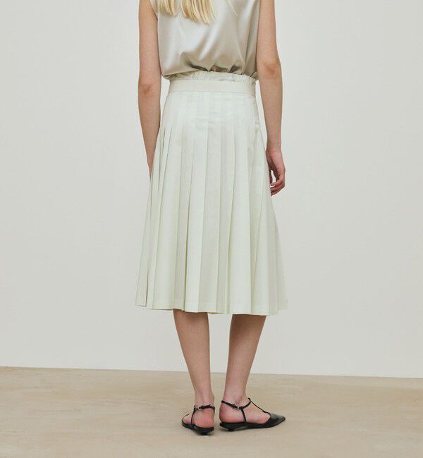 DES PRES「スビンコットンツイル プリーツスカート」|フレア|
