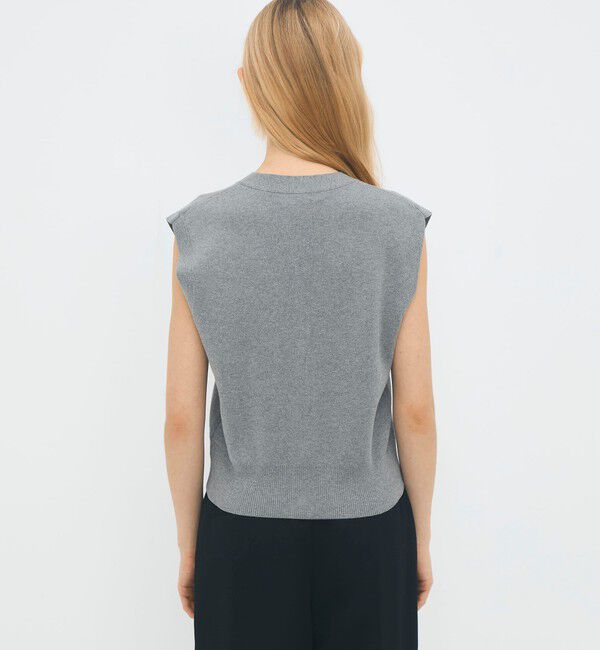 CABaN「コットンカシミヤ Vネックドロップショルダーベスト」|ベスト・ジレ|