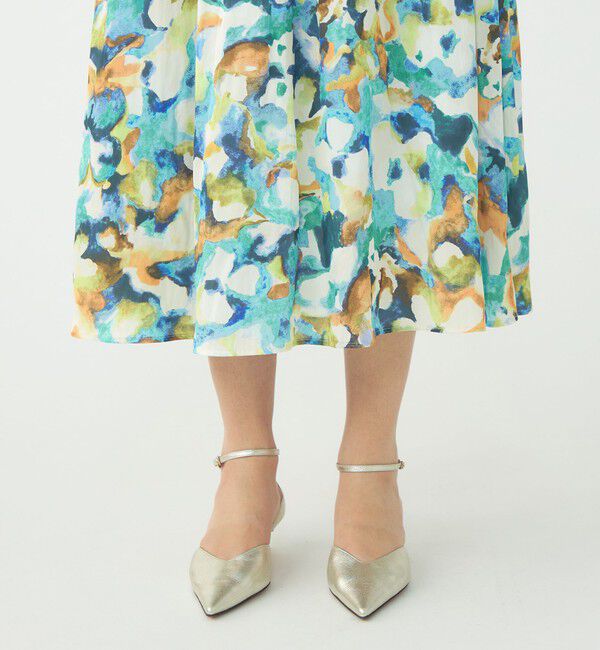 Ballsey「ミスティーフラワープリント ボリュームギャザースカート」|フレア|