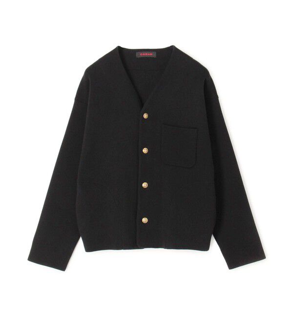 CABaN「コットンカシミヤ ハイVネックカーディガン」|ニット・セーター|19 ブラック