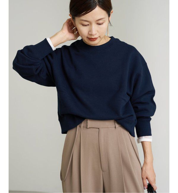 IENA「《追加2》コットン 裏毛クロップドプルオーバー」|スウェット・ジャージ|