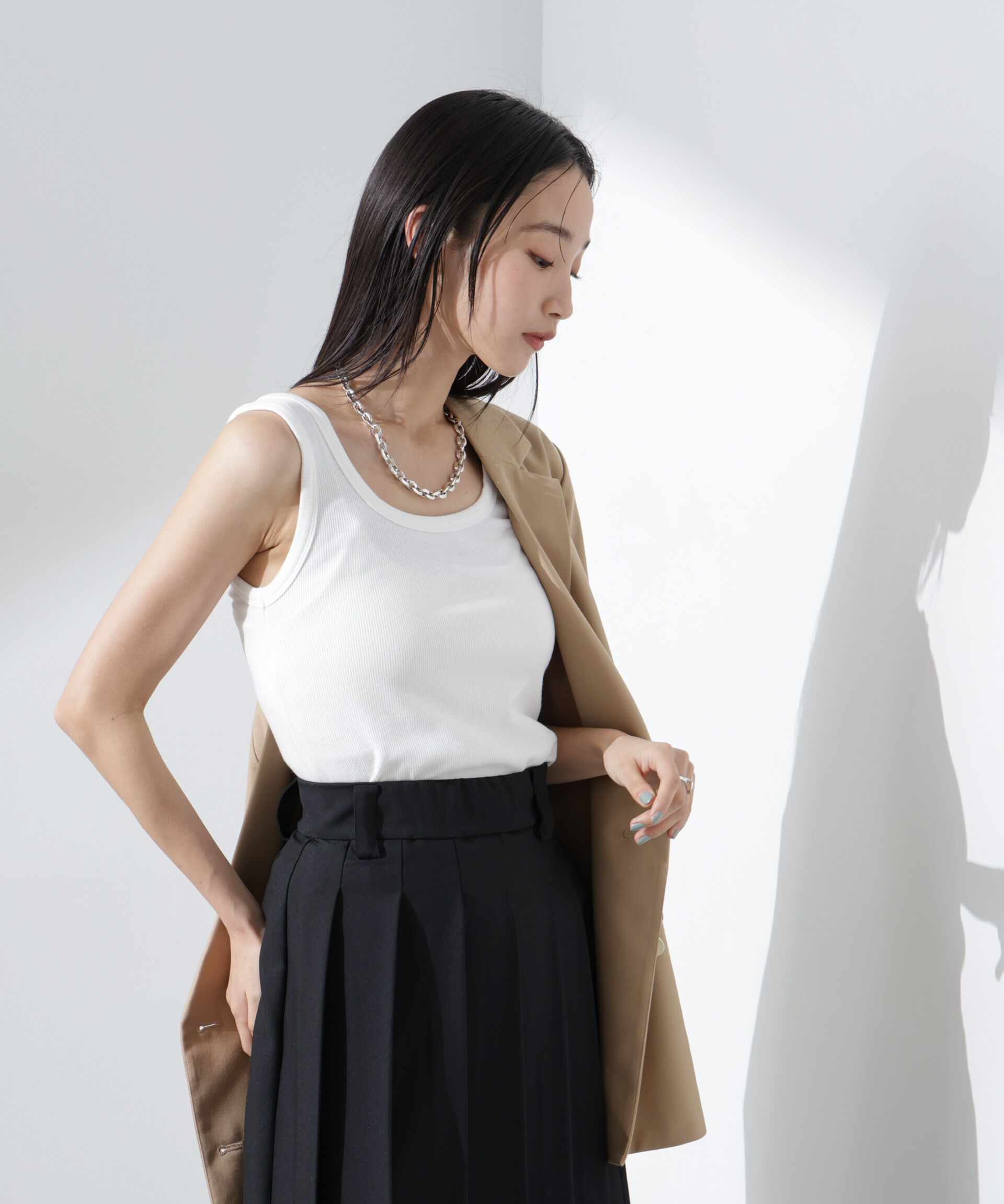 nano･universe「抗菌防臭リブタンクトップ」|Tシャツ・カットソー|