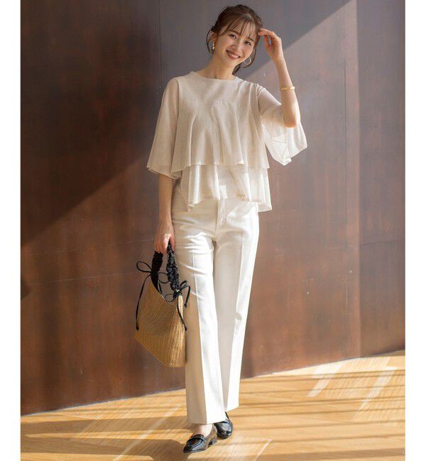 ANY SIS「【美Denimシリーズ】センタープレスセミフレア デニム」|デニム|