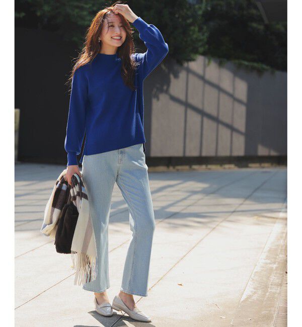 ANY SIS「【美Denimシリーズ】センタープレスセミフレア デニム」|デニム|