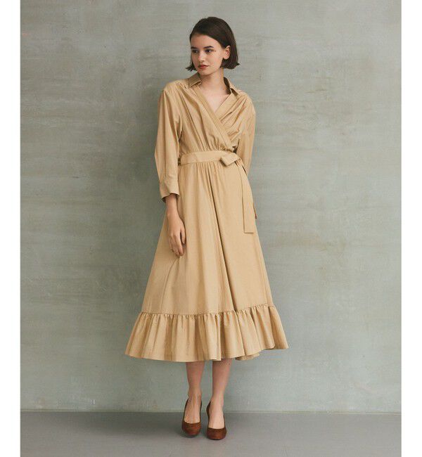 Grace Class「カシュクールシャツワンピース」|ワンピース|ベージュ