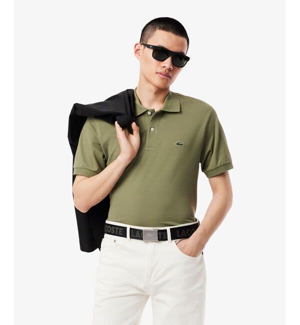 LACOSTE「カジュアル スクエアバックル ジャカードベルト」|ベルト|