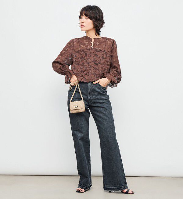 Rie Miller「【RM denim】ハイウエストソフトフレアデニム」|デニム|