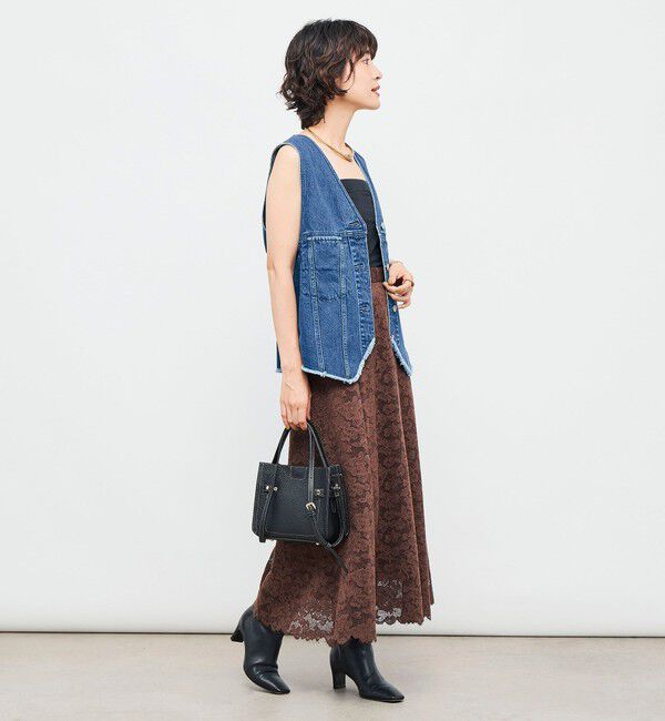 Rie Miller「【RM denim】Vネックデニムベスト」|ベスト・ジレ|