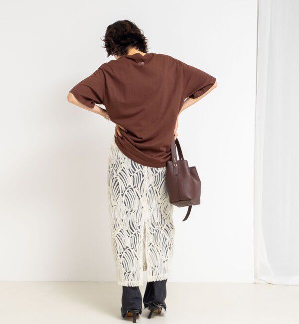 Rie Miller「《セットアップ対応》チュール刺繍タイトスカート」|タイト|