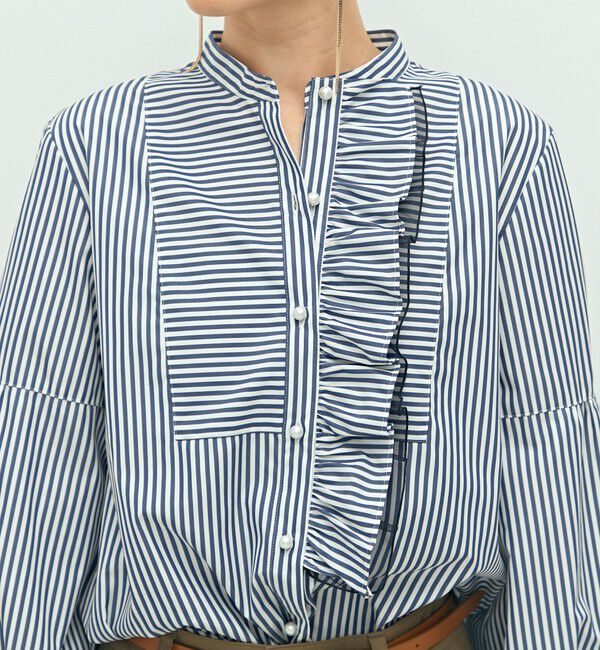 NOLLEY'S「パール釦ビブヨーク4WAYフリルブラウス」|シャツ・ブラウス|