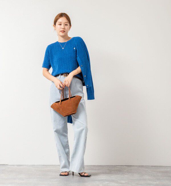 Rie Miller「《手洗い可能》《アンサンブル対応》モールヤーンミニケーブルプルオーバーニット」|ニット・セーター|