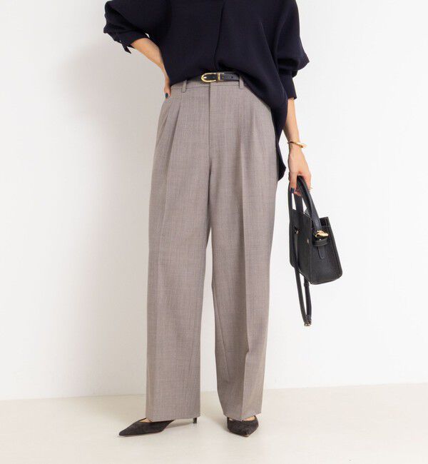 NOLLEY'S sophi「《セットアップ対応》ウォッシャブルサイロトロピカルワイドパンツ」|その他|ブラウン