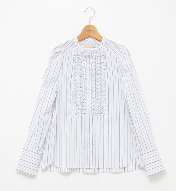 NOLLEY'S「【MARILYN MOON/マリリーンムーン】タックフリルストライプブラウス」|シャツ・ブラウス|