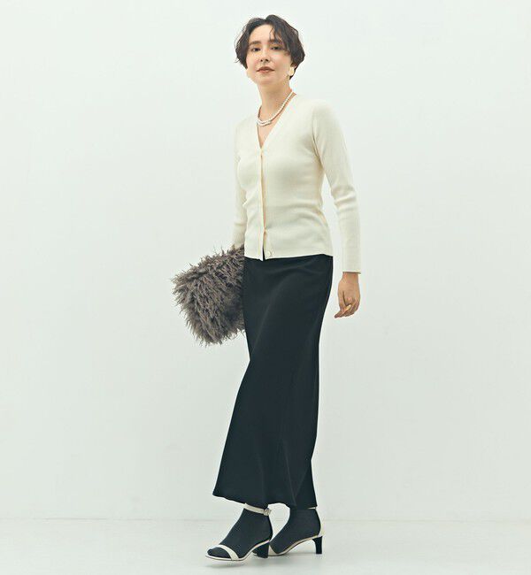 NOLLEY'S sophi「《アンサンブル対応》《手洗い可能》カシミヤ混リブVネックカーディガン」|カーディガン|